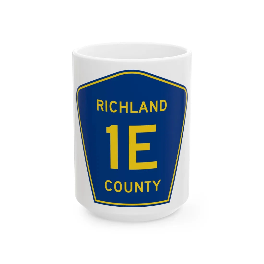 Richland County Route 1E ND (North Dakota) (Road Sign) White Coffee Mug 15oz - Go Mug Yourself