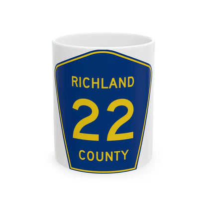 Richland County Route 22 ND (North Dakota) (Road Sign) White Coffee Mug 11oz - Go Mug Yourself