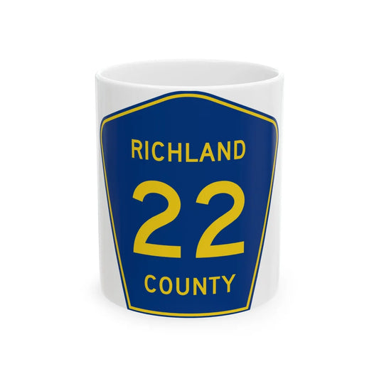 Richland County Route 22 ND (North Dakota) (Road Sign) White Coffee Mug 11oz - Go Mug Yourself
