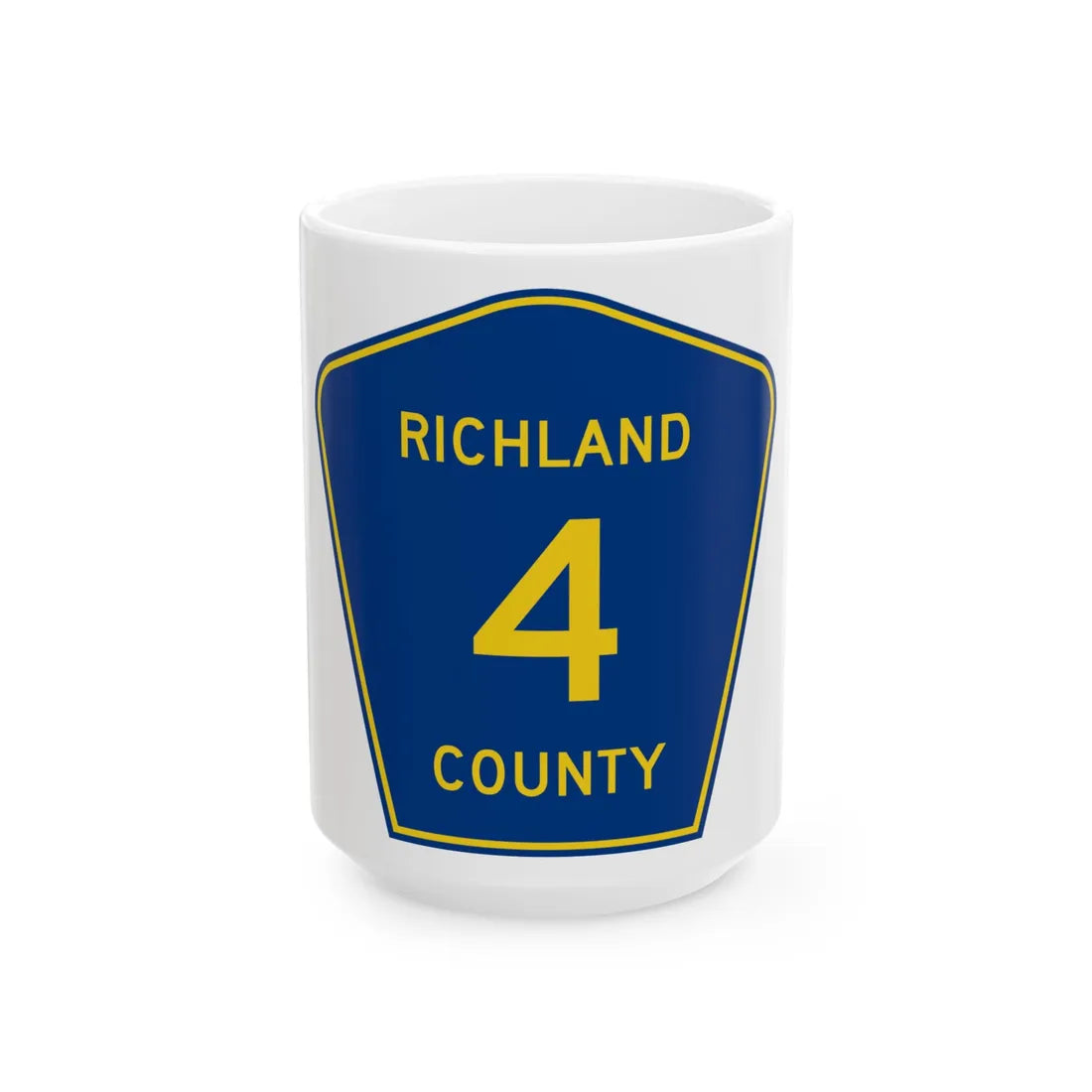 Richland County Route 4 ND (North Dakota) (Road Sign) White Coffee Mug 15oz - Go Mug Yourself