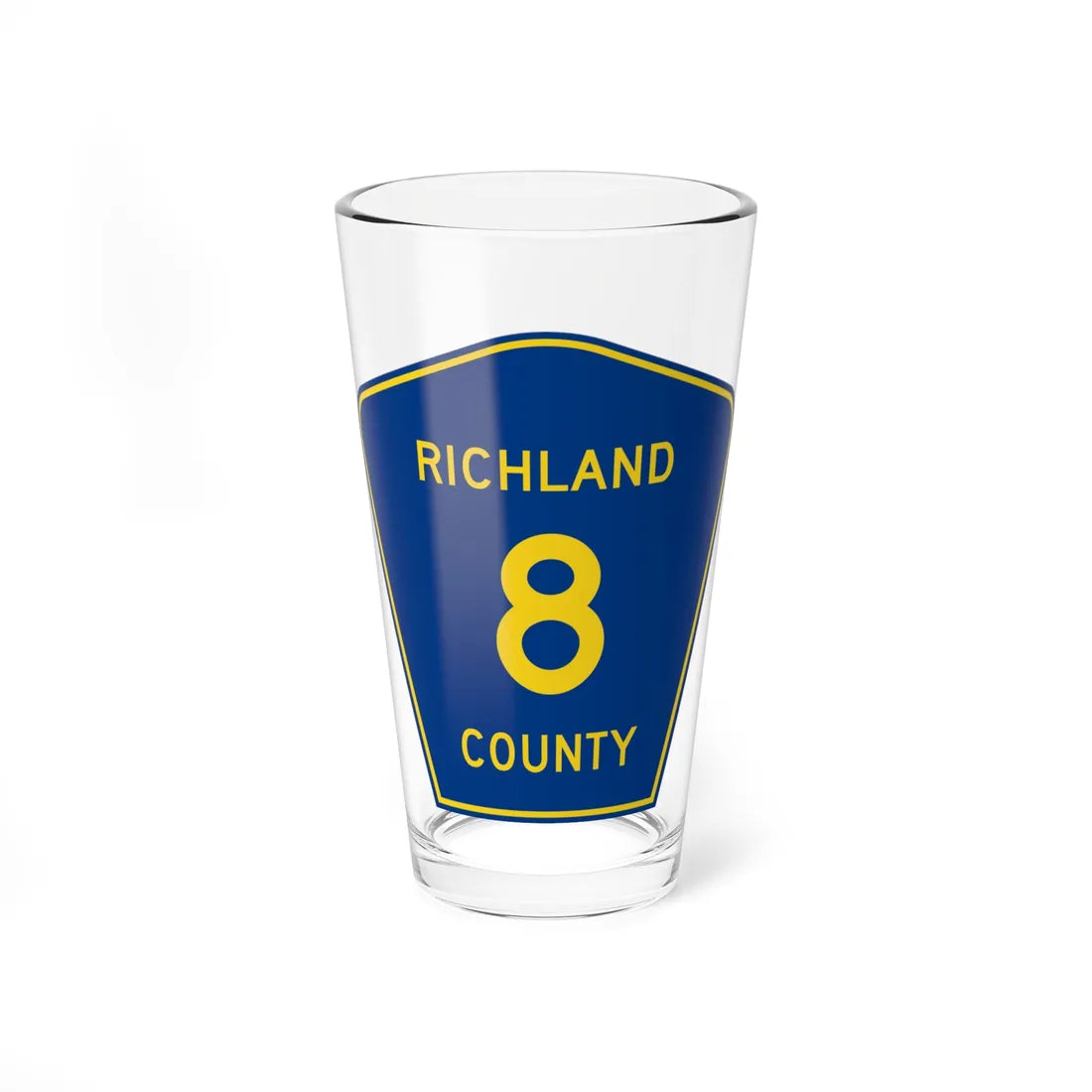 Richland County Route 8 ND (North Dakota) (Road Sign) Pint Glass 16oz 16oz - Go Mug Yourself