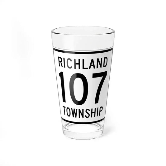 Richland Township Route 107 Logan County Ohio (Ohio) (Road Sign) Pint Glass 16oz 16oz - Go Mug Yourself