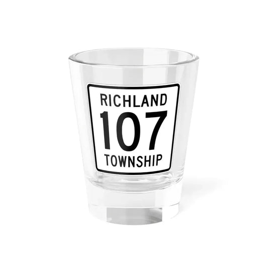Richland Township Route 107 Logan County Ohio (Ohio) (Road Sign) Shot Glass 1.5oz 1.5oz - Go Mug Yourself