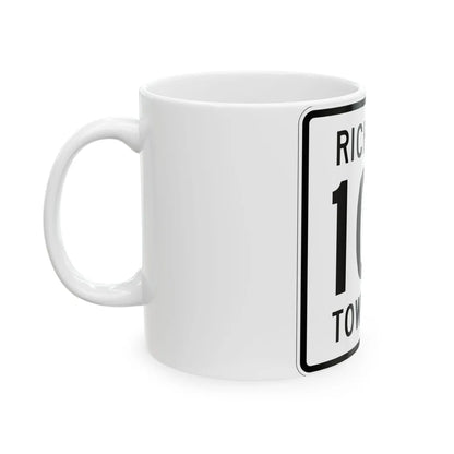Richland Township Route 107 Logan County Ohio (Ohio) (Road Sign) White Coffee Mug - Go Mug Yourself