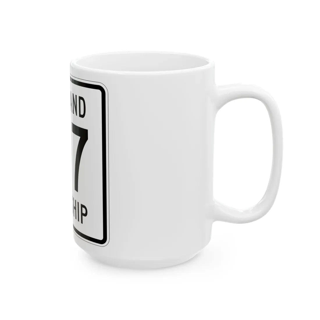 Richland Township Route 107 Logan County Ohio (Ohio) (Road Sign) White Coffee Mug - Go Mug Yourself