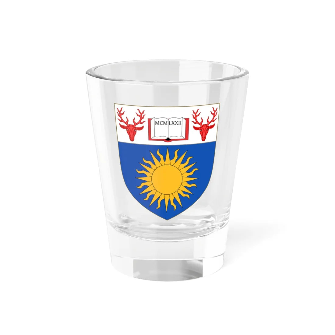 Richmond University shield (United Kingdom) (Coat of Arms) Shot Glass 1.5oz 1.5oz - Go Mug Yourself