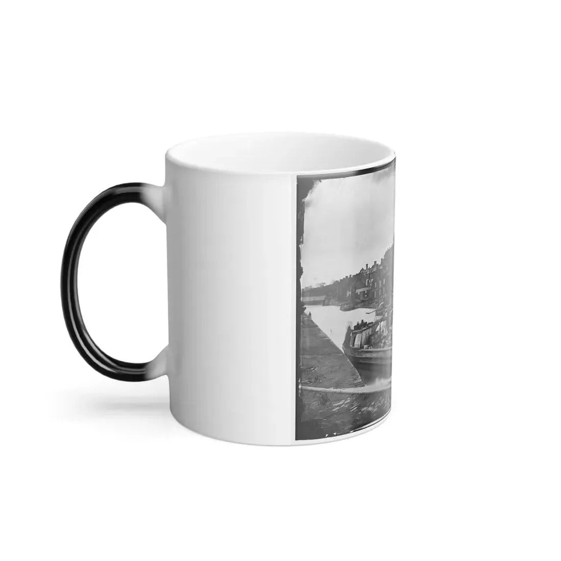 Richmond, Va. Barges With African Americans on the Canal; Ruined Buildings Beyond (U.S. Civil War) Color Changing Coffee Mug 11oz - Go Mug Yourself