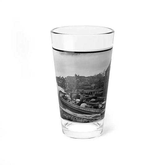 Richmond, Va. Barges With African Americans On The Canal; Ruined Buildings Beyond (U.S. Civil War) Pint Glass 16oz 16oz - Go Mug Yourself