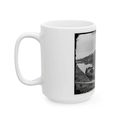 Richmond, Va. Barges With African Americans On The Canal; Ruined Buildings Beyond (U.S. Civil War) White Coffee Mug - Go Mug Yourself
