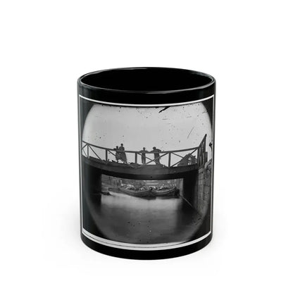 Richmond, Va. Bridge Over The Canal; Barges Beyond (U.S. Civil War) Black Coffee Mug 11oz - Go Mug Yourself