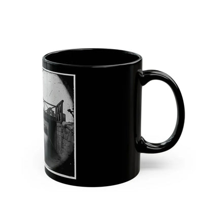 Richmond, Va. Bridge Over The Canal; Barges Beyond (U.S. Civil War) Black Coffee Mug - Go Mug Yourself