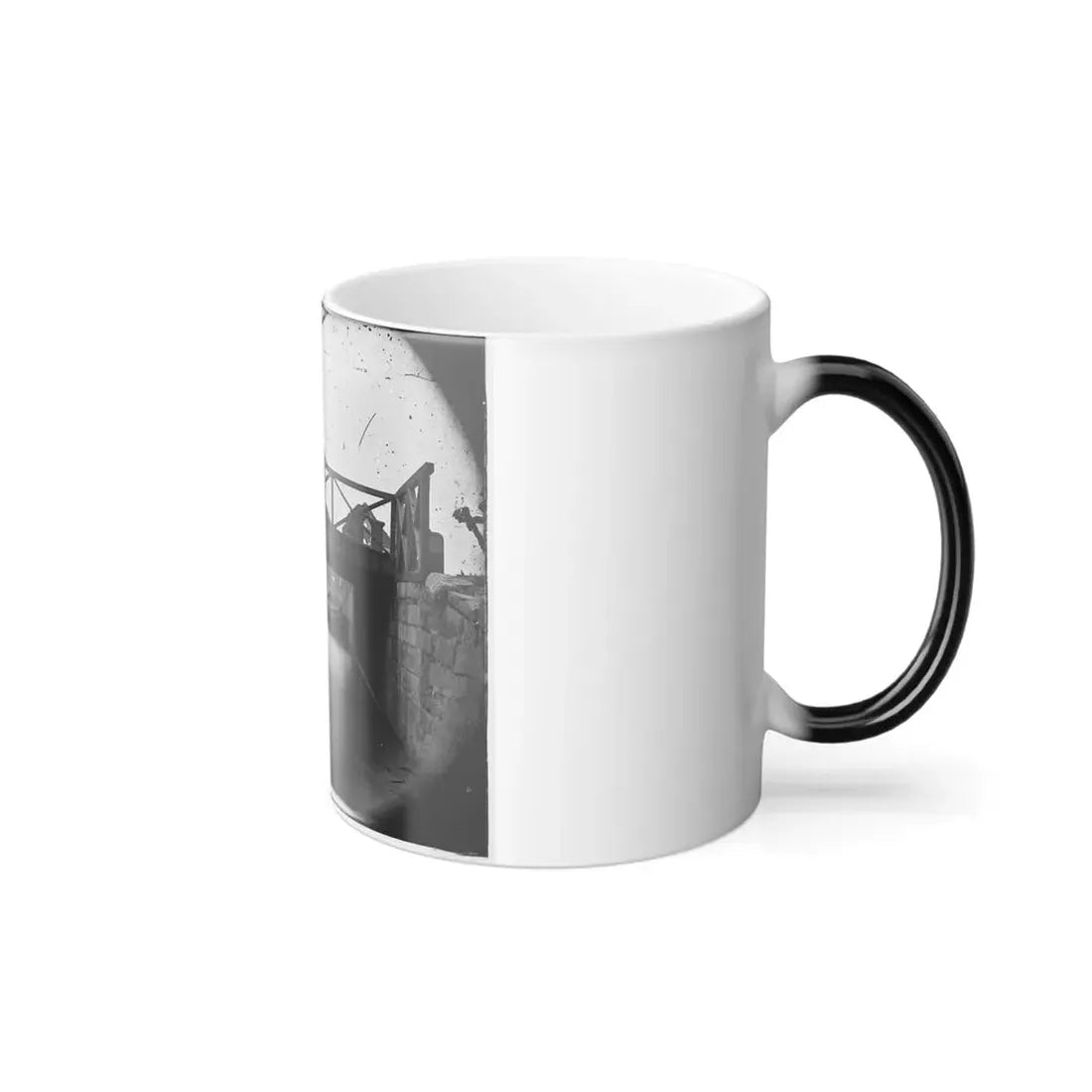 Richmond, Va. Bridge Over the Canal; Barges Beyond (U.S. Civil War) Color Changing Coffee Mug 11oz - Go Mug Yourself