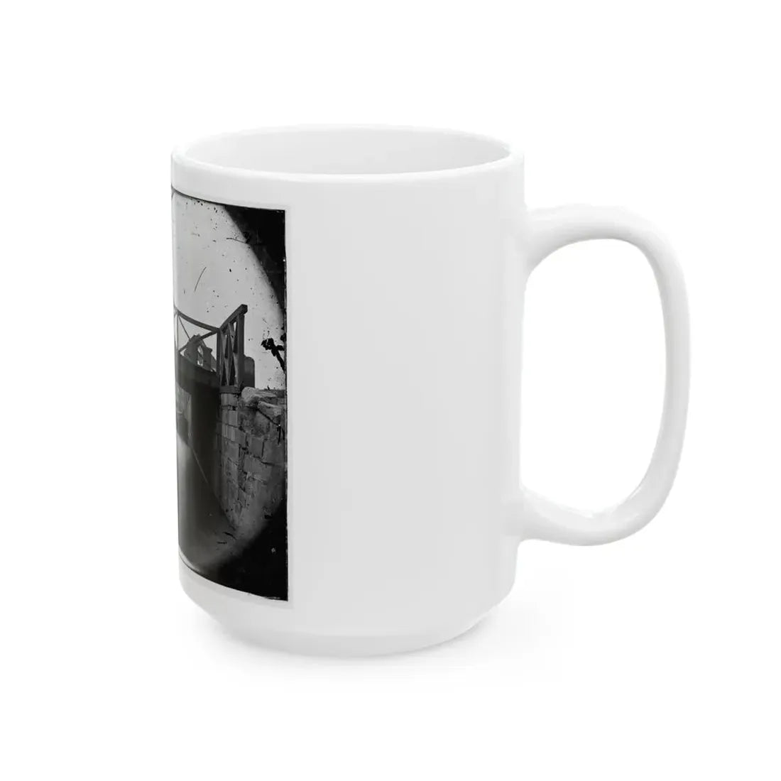 Richmond, Va. Bridge Over The Canal; Barges Beyond (U.S. Civil War) White Coffee Mug - Go Mug Yourself