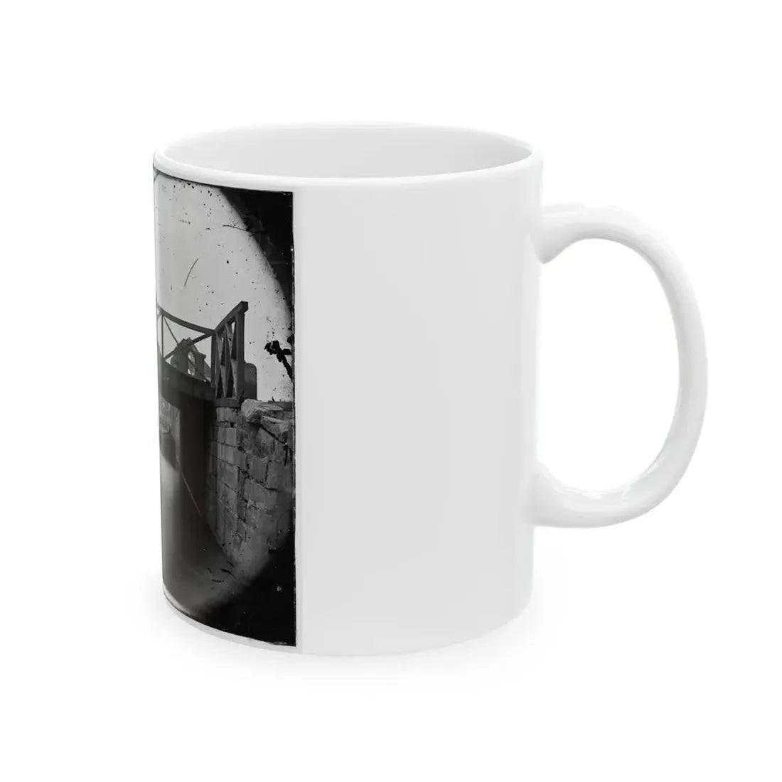 Richmond, Va. Bridge Over The Canal; Barges Beyond (U.S. Civil War) White Coffee Mug - Go Mug Yourself