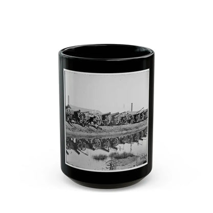 Richmond, Va. Captured Siege Guns At Rocketts; Different View 001 (U.S. Civil War) Black Coffee Mug 15oz - Go Mug Yourself