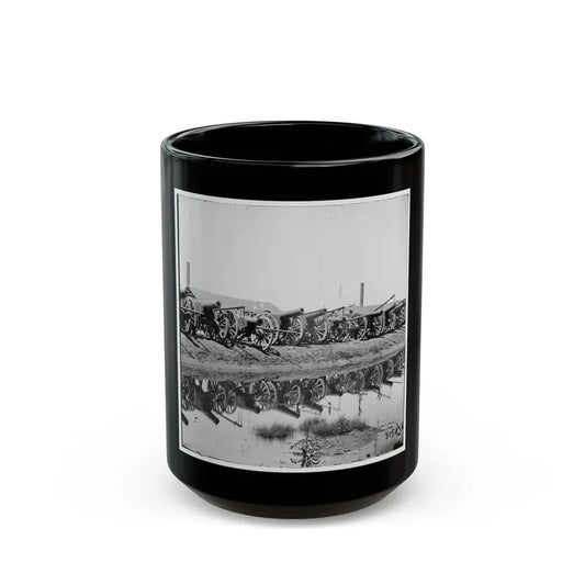 Richmond, Va. Captured Siege Guns At Rocketts; Different View 001 (U.S. Civil War) Black Coffee Mug 15oz - Go Mug Yourself