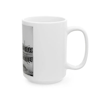 Richmond, Va. Captured Siege Guns At Rocketts; Different View 001 (U.S. Civil War) White Coffee Mug - Go Mug Yourself