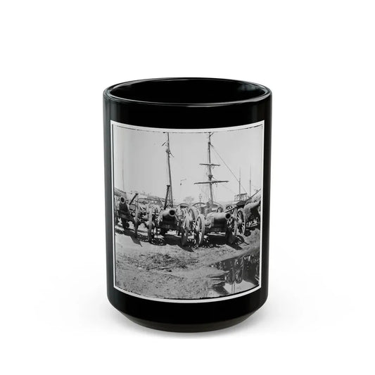 Richmond, Va. Captured Siege Guns At Rocketts; Different View 002 (U.S. Civil War) Black Coffee Mug 15oz - Go Mug Yourself