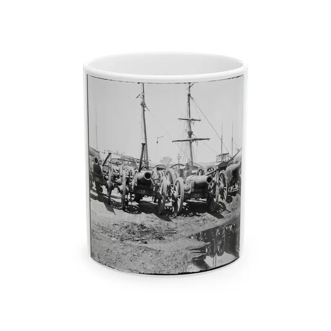 Richmond, Va. Captured Siege Guns At Rocketts; Different View 002 (U.S. Civil War) White Coffee Mug 11oz - Go Mug Yourself