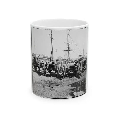 Richmond, Va. Captured Siege Guns At Rocketts; Different View 002 (U.S. Civil War) White Coffee Mug 11oz - Go Mug Yourself