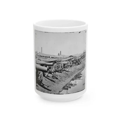 Richmond, Va. Captured Siege Guns At Rocketts; Different View (U.S. Civil War) White Coffee Mug 15oz - Go Mug Yourself