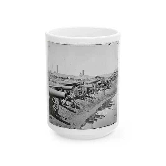 Richmond, Va. Captured Siege Guns At Rocketts; Different View (U.S. Civil War) White Coffee Mug 15oz - Go Mug Yourself