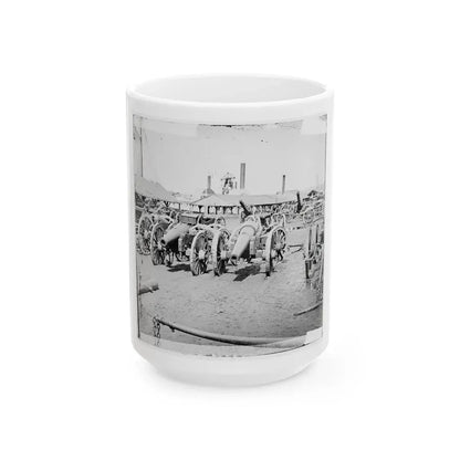 Richmond, Va. Captured Siege Guns At Rocketts (U.S. Civil War) White Coffee Mug 15oz - Go Mug Yourself
