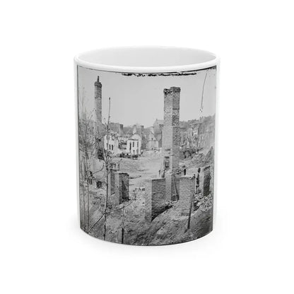 Richmond, Va. Chimneys Standing In The Burned District (U.S. Civil War) White Coffee Mug 11oz - Go Mug Yourself