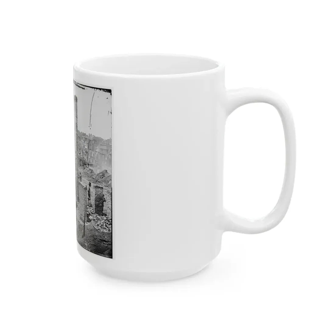 Richmond, Va. Chimneys Standing In The Burned District (U.S. Civil War) White Coffee Mug - Go Mug Yourself
