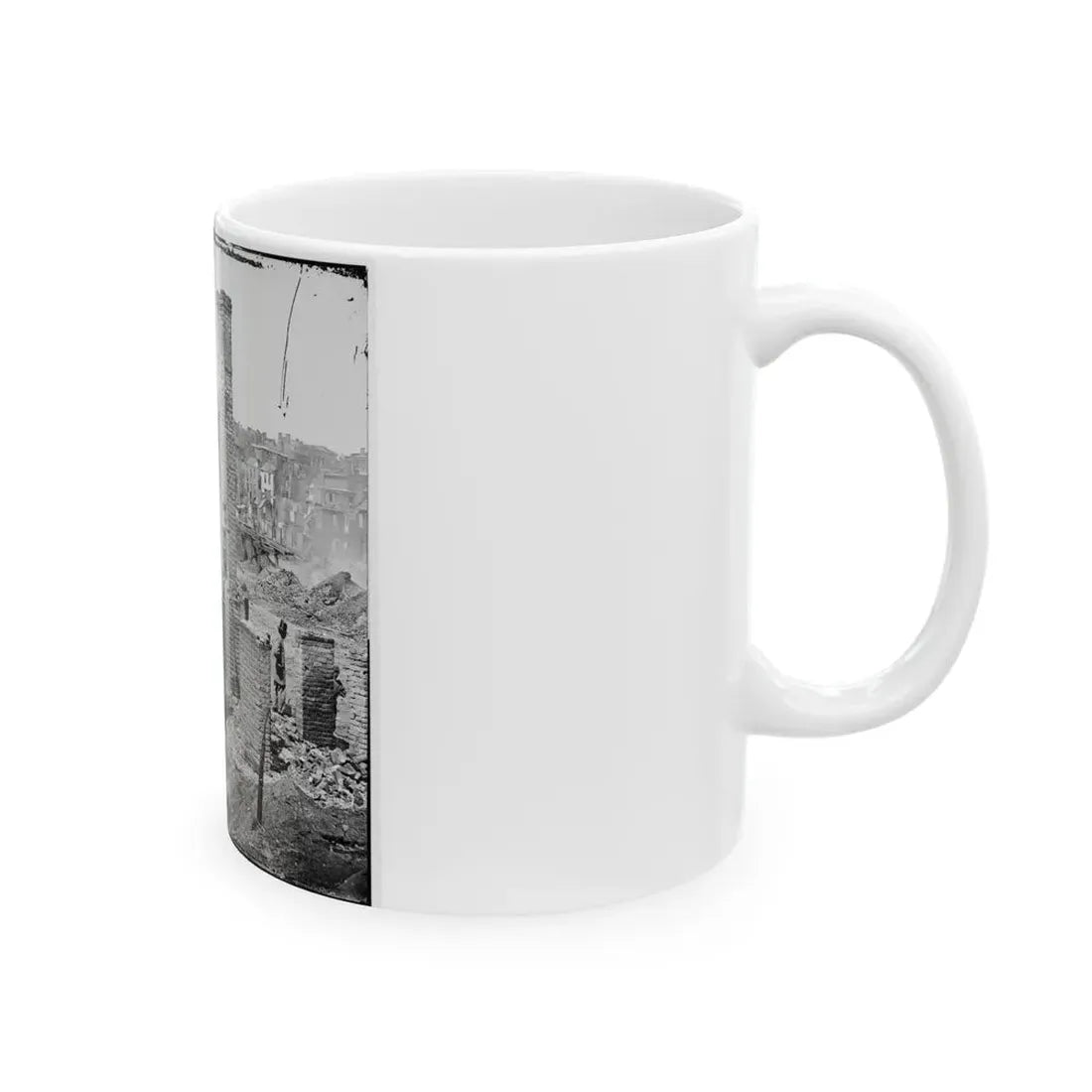 Richmond, Va. Chimneys Standing In The Burned District (U.S. Civil War) White Coffee Mug - Go Mug Yourself
