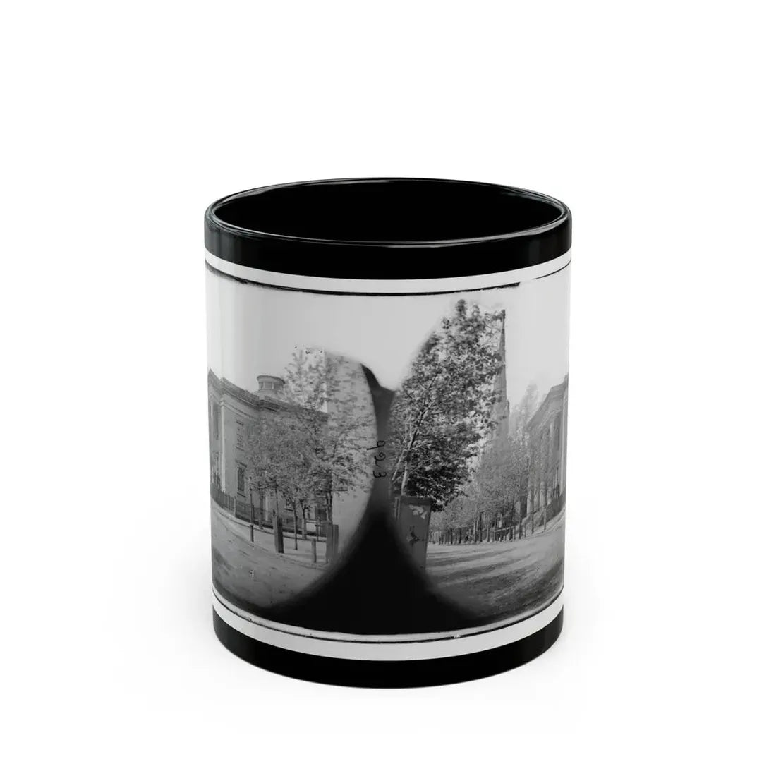Richmond, Va. City Hall; Sycamore Church Beyond (Capitol Street) (U.S. Civil War) Black Coffee Mug 11oz - Go Mug Yourself