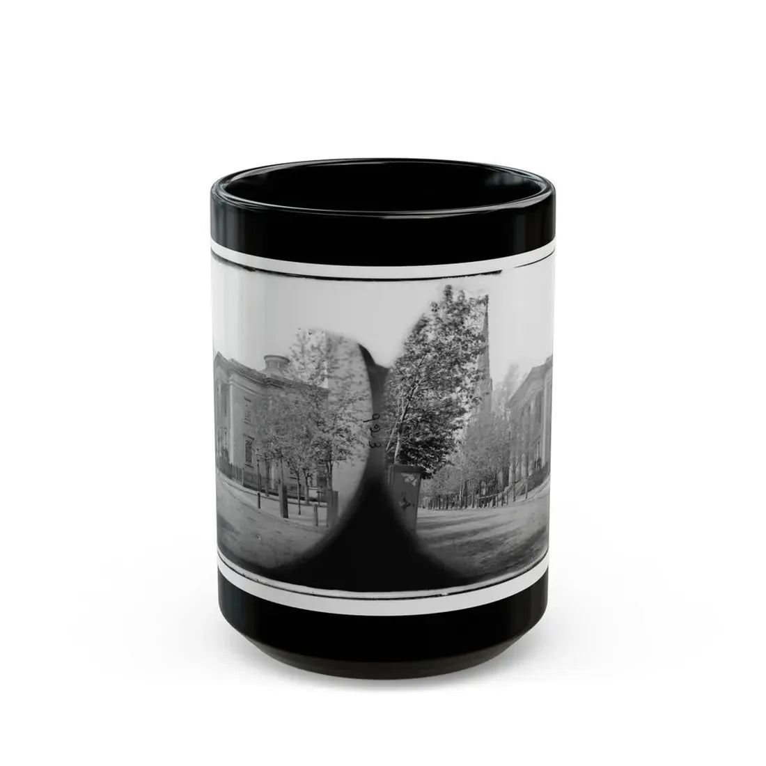 Richmond, Va. City Hall; Sycamore Church Beyond (Capitol Street) (U.S. Civil War) Black Coffee Mug 15oz - Go Mug Yourself