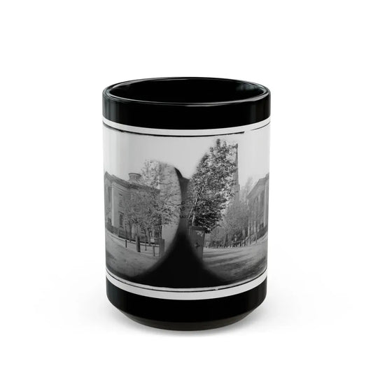 Richmond, Va. City Hall; Sycamore Church Beyond (Capitol Street) (U.S. Civil War) Black Coffee Mug 15oz - Go Mug Yourself