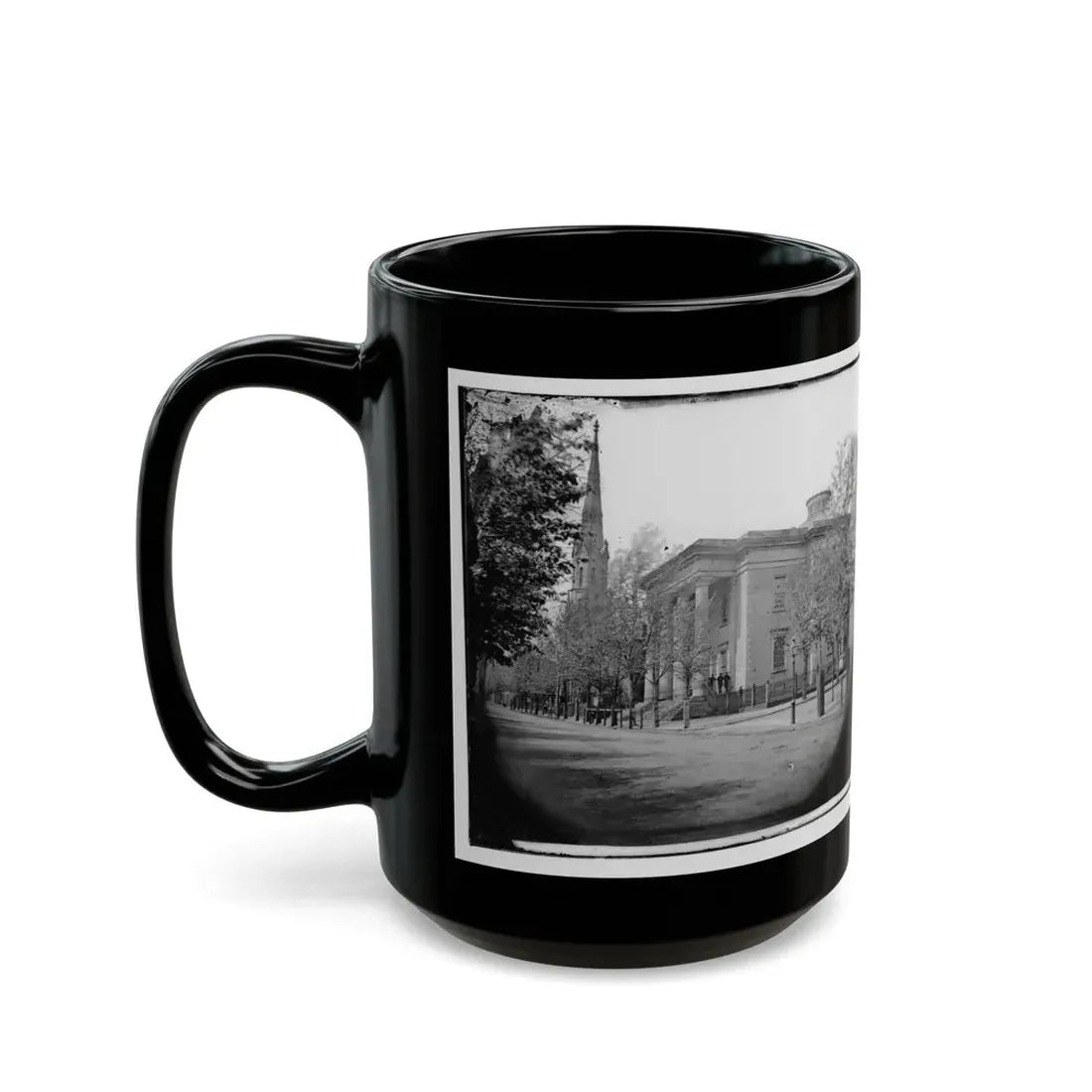 Richmond, Va. City Hall; Sycamore Church Beyond (Capitol Street) (U.S. Civil War) Black Coffee Mug - Go Mug Yourself