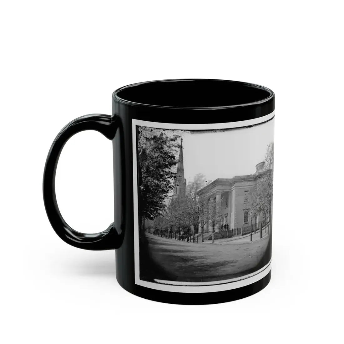 Richmond, Va. City Hall; Sycamore Church Beyond (Capitol Street) (U.S. Civil War) Black Coffee Mug - Go Mug Yourself