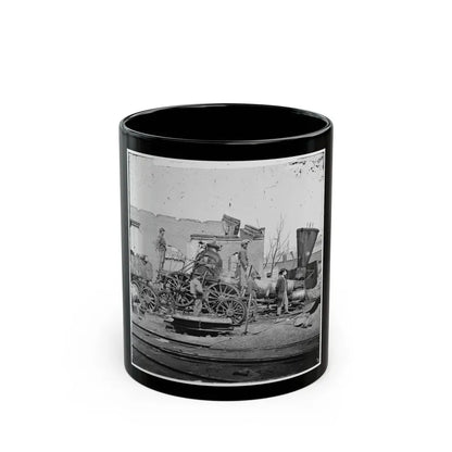 Richmond, Va. Crippled Locomotive, Richmond & Petersburg Railroad Depot (U.S. Civil War) Black Coffee Mug 11oz - Go Mug Yourself