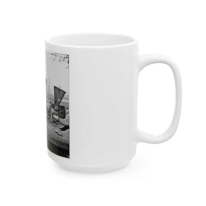 Richmond, Va. Crippled Locomotive, Richmond & Petersburg Railroad Depot (U.S. Civil War) White Coffee Mug - Go Mug Yourself