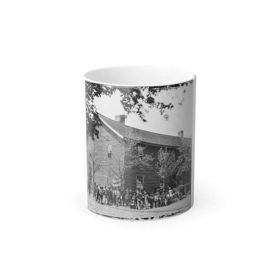 Richmond, Va. Crowd Before Headquarters of the U.S. Christian Commission (U.S. Civil War) Color Changing Coffee Mug 11oz Default Title 11oz - Go Mug Yourself