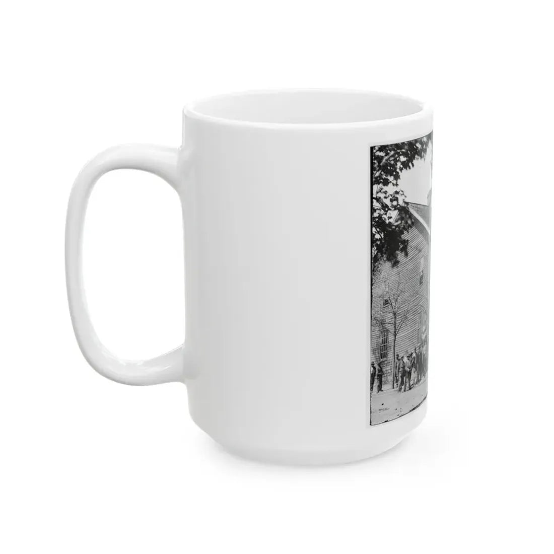 Richmond, Va. Crowd Before Headquarters Of The U.S. Christian Commission (U.S. Civil War) White Coffee Mug - Go Mug Yourself