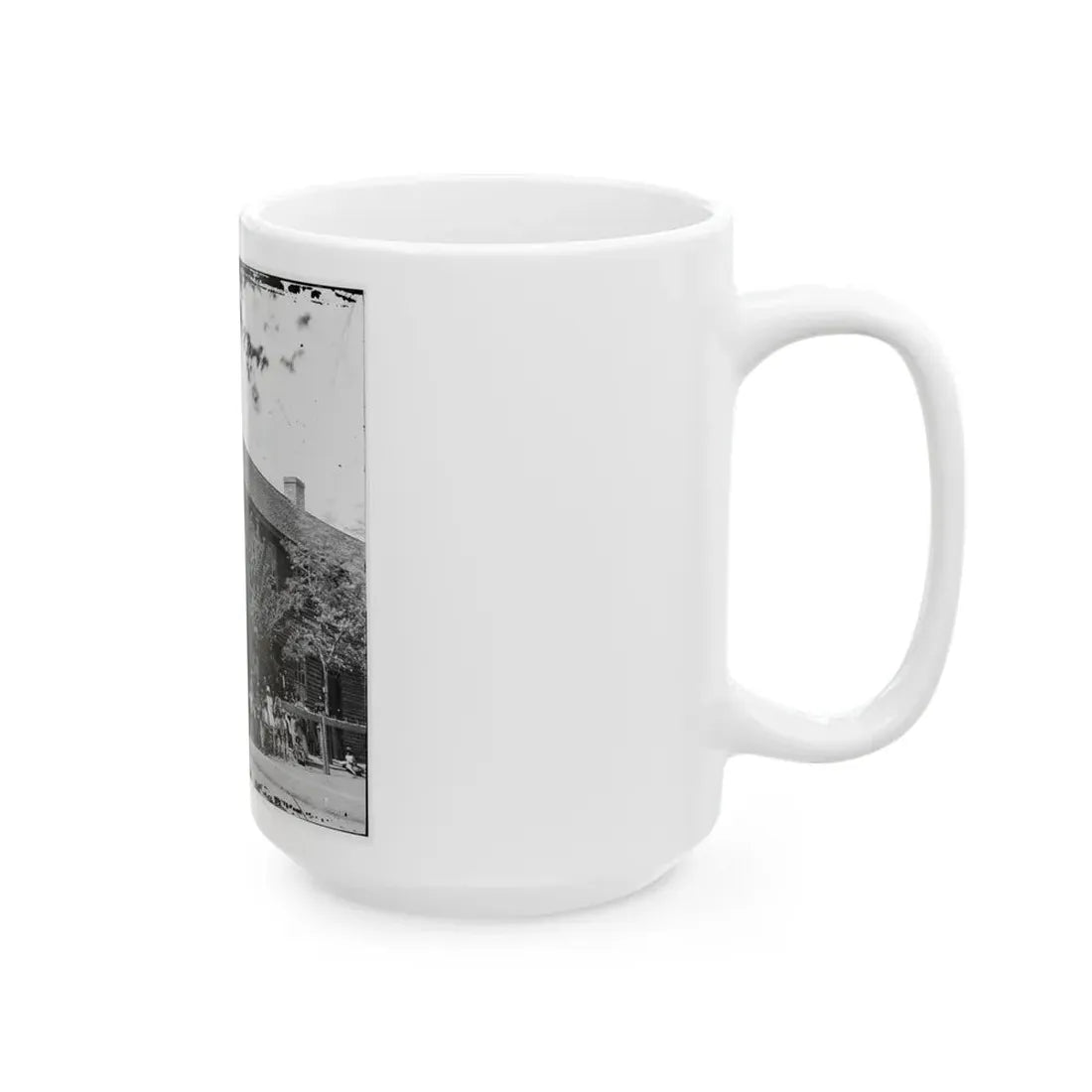 Richmond, Va. Crowd Before Headquarters Of The U.S. Christian Commission (U.S. Civil War) White Coffee Mug - Go Mug Yourself