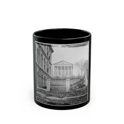Richmond, Va. Custom House (Left) And Capitol (Center); Rubble In Street (U.S. Civil War) Black Coffee Mug 11oz - Go Mug Yourself