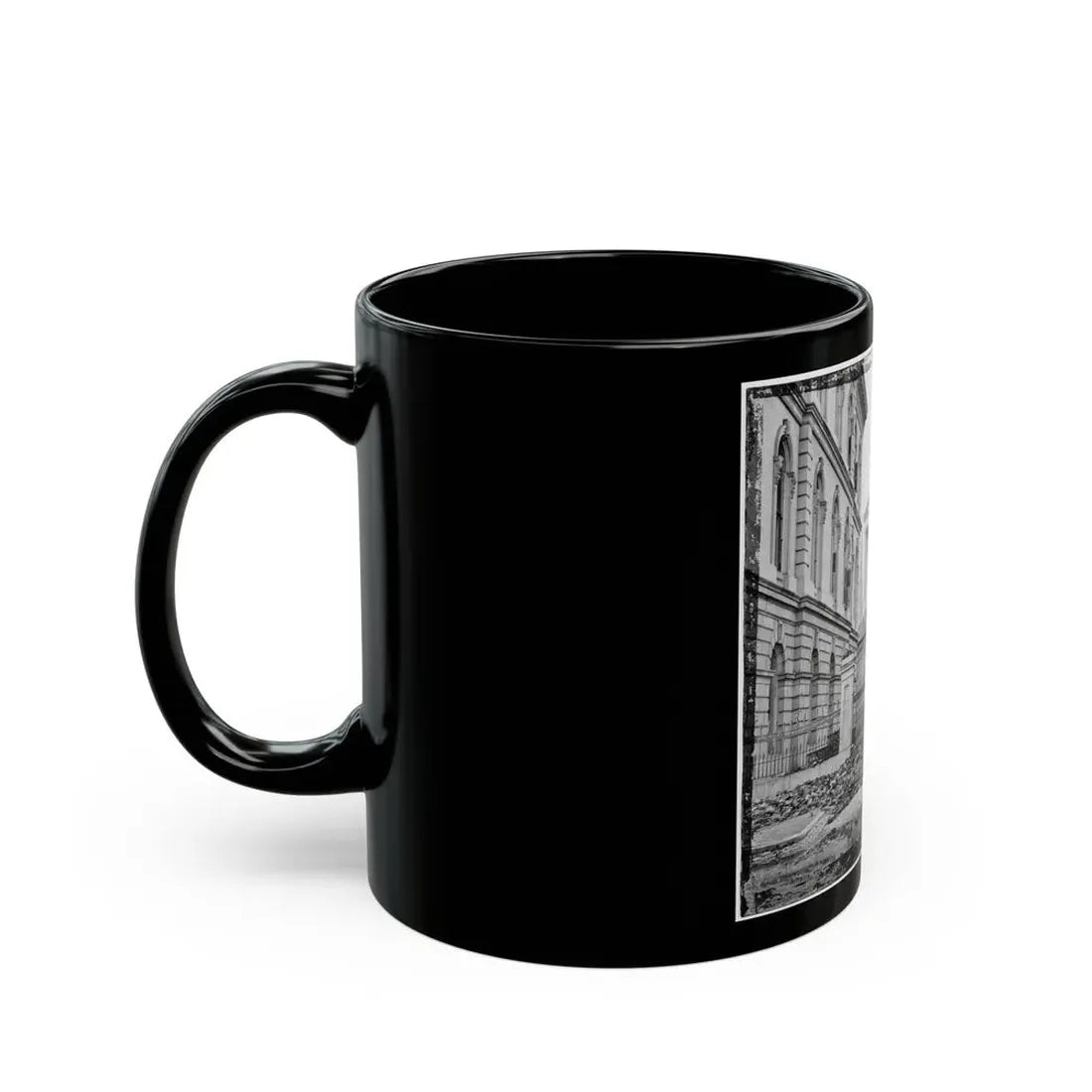 Richmond, Va. Custom House (Left) And Capitol (Center); Rubble In Street (U.S. Civil War) Black Coffee Mug - Go Mug Yourself