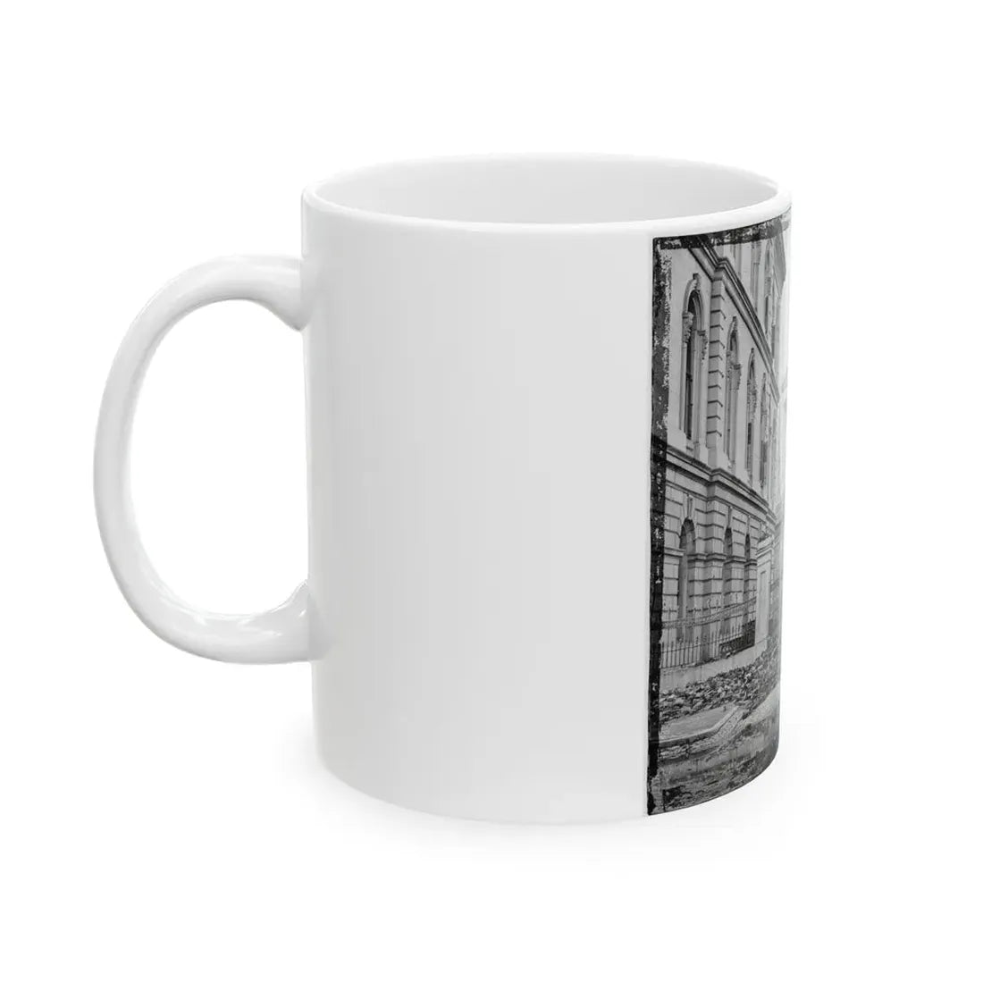 Richmond, Va. Custom House (Left) And Capitol (Center); Rubble In Street (U.S. Civil War) White Coffee Mug - Go Mug Yourself