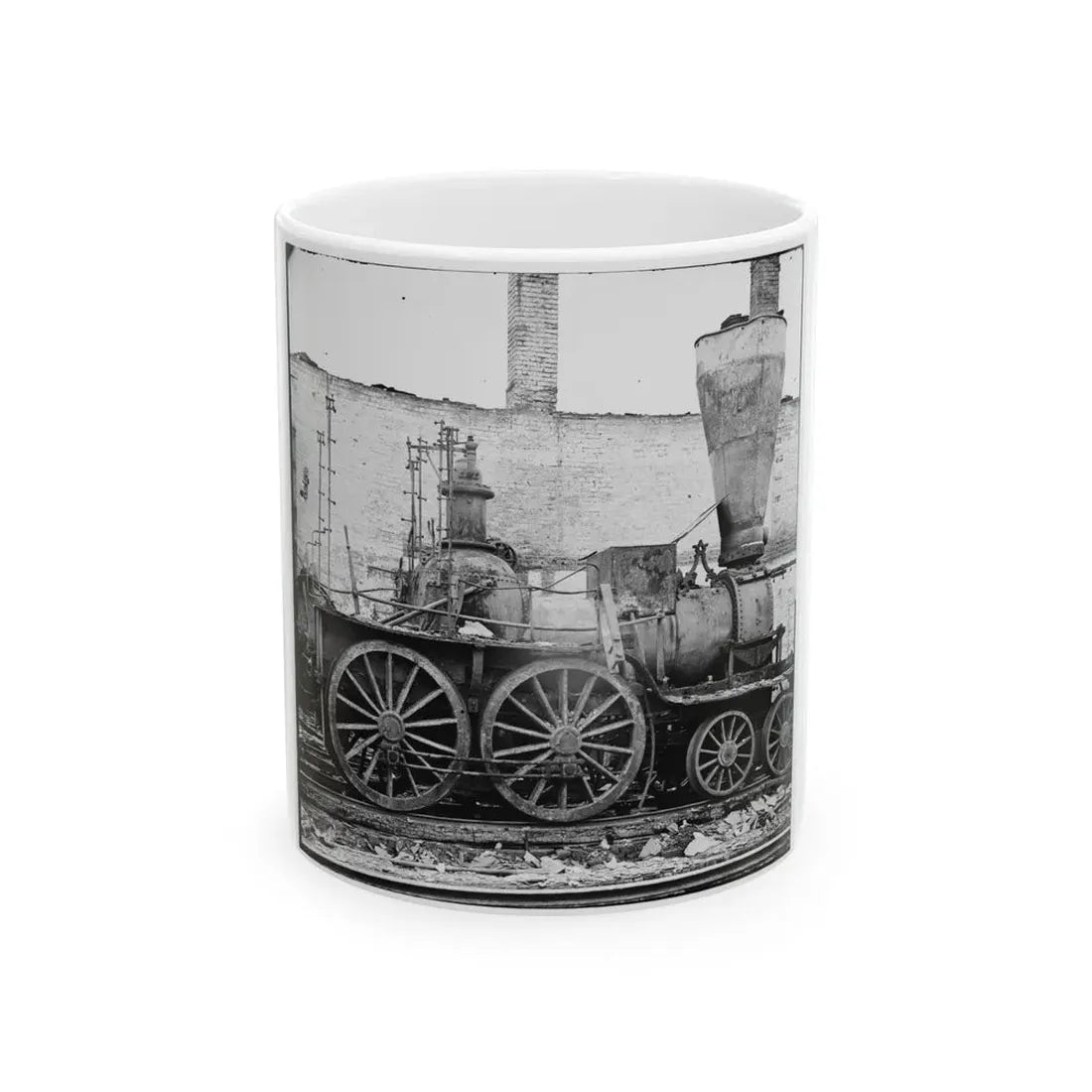 Richmond, Va. Damaged Locomotives (U.S. Civil War) White Coffee Mug 11oz - Go Mug Yourself