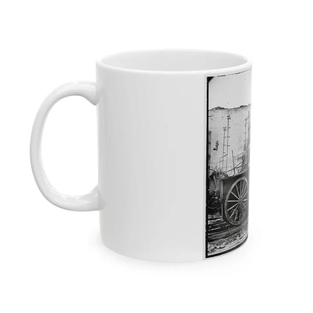 Richmond, Va. Damaged Locomotives (U.S. Civil War) White Coffee Mug - Go Mug Yourself