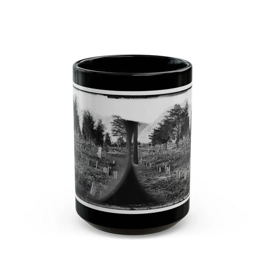 Richmond, Va. Graves Of Confederate Soldiers In Oakwood Cemetery, With Board Markers (U.S. Civil War) Black Coffee Mug 15oz - Go Mug Yourself