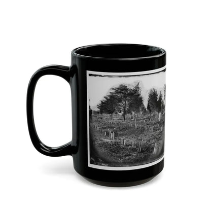 Richmond, Va. Graves Of Confederate Soldiers In Oakwood Cemetery, With Board Markers (U.S. Civil War) Black Coffee Mug - Go Mug Yourself