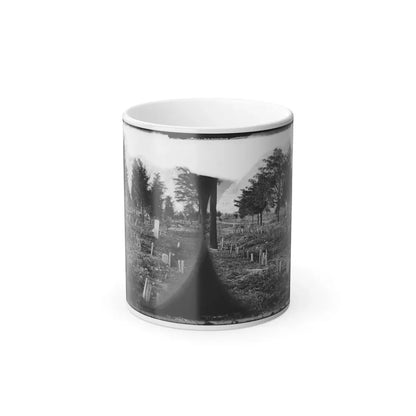 Richmond, Va. Graves of Confederate Soldiers in Oakwood Cemetery, With Board Markers (U.S. Civil War) Color Changing Coffee Mug 11oz Default Title 11oz - Go Mug Yourself