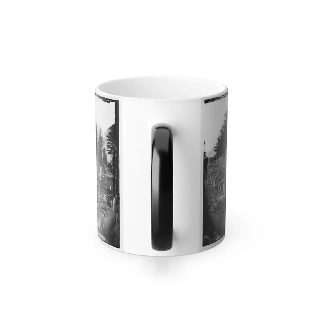 Richmond, Va. Graves of Confederate Soldiers in Oakwood Cemetery, With Board Markers (U.S. Civil War) Color Changing Coffee Mug 11oz - Go Mug Yourself