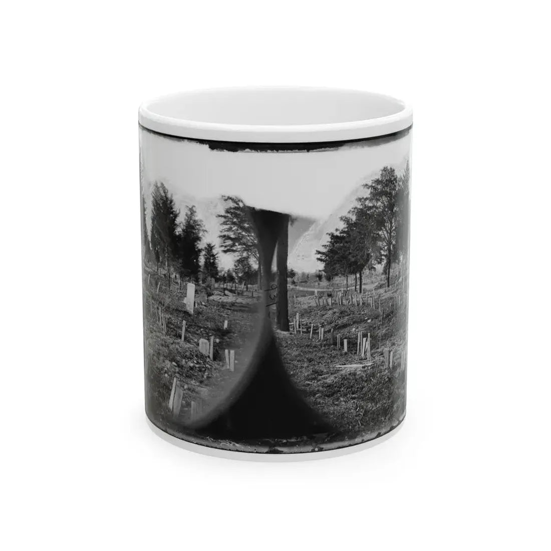 Richmond, Va. Graves Of Confederate Soldiers In Oakwood Cemetery, With Board Markers (U.S. Civil War) White Coffee Mug 11oz - Go Mug Yourself
